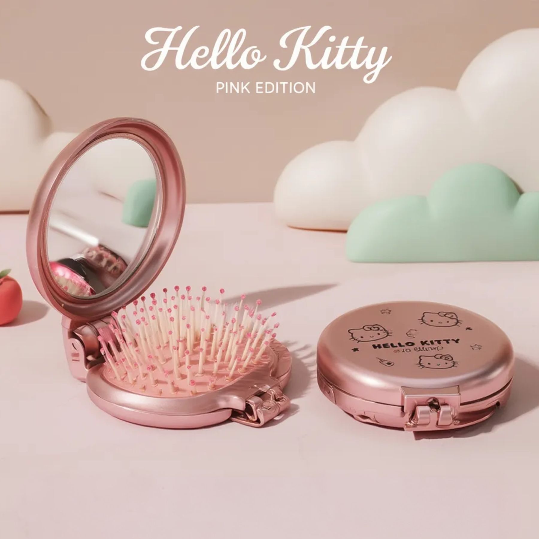 Hello Kitty Sanrio | 二合一便攜式氣囊梳+鏡
