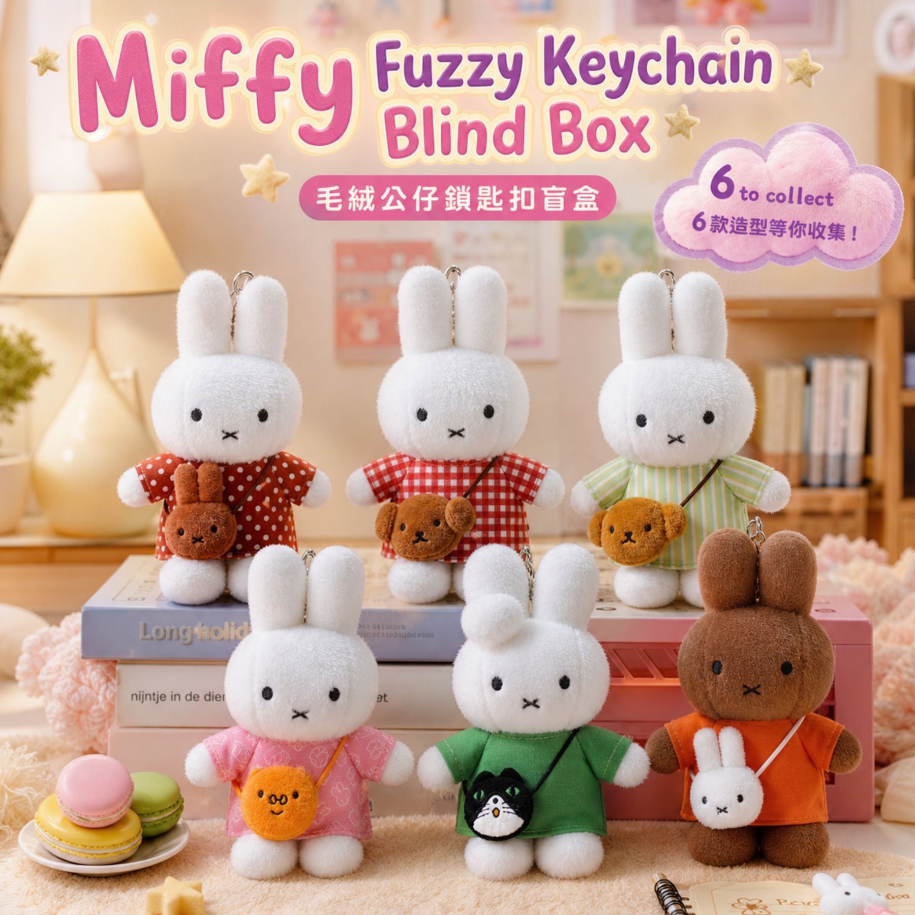 Miffy - 米菲出遊系列毛絨公仔掛件  鎖匙扣(盲盒)