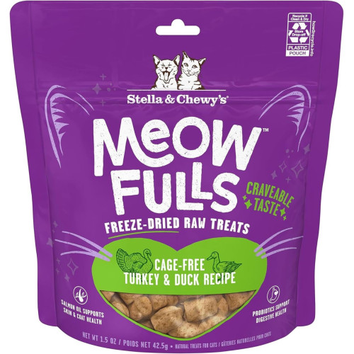 Stella & Chewy's - Meow Full凍乾貓小食 -  火雞鴨肉 Turkey Duck (綠) 42.5g/1.5oz