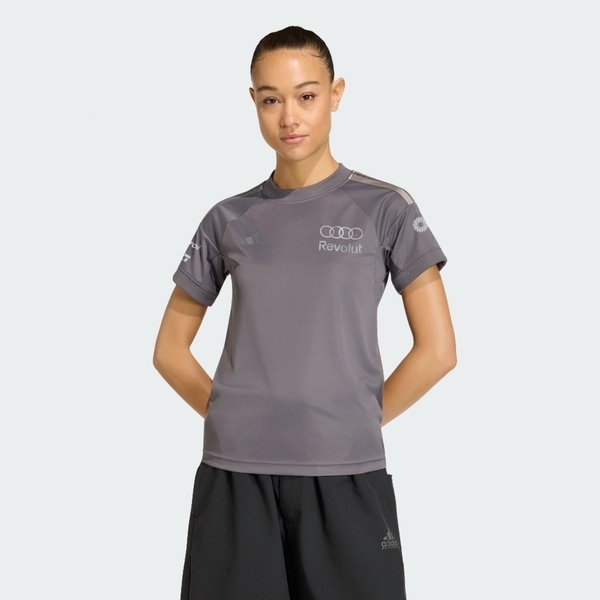 Adidas 愛迪達 Au Dr Jsy Ss Rw KF0941 女 T恤 運動上衣 復刻版賽車手服 鐵灰