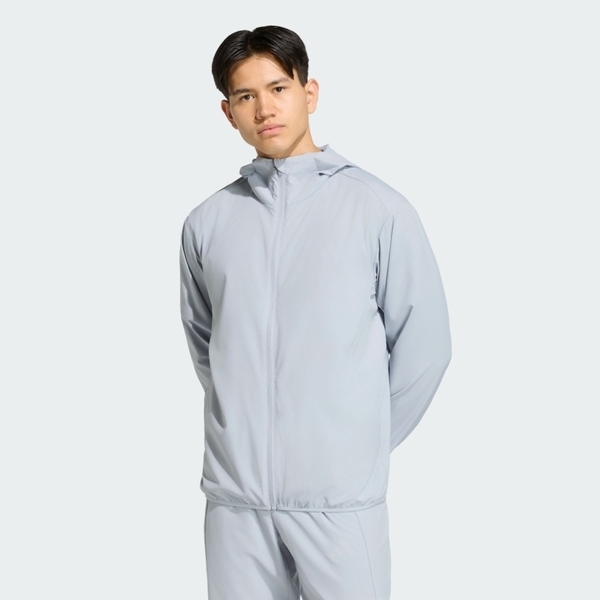 Adidas 愛迪達 Trn Wv Jkt KU8498 男 連帽外套 運動外套 吸濕排汗 灰