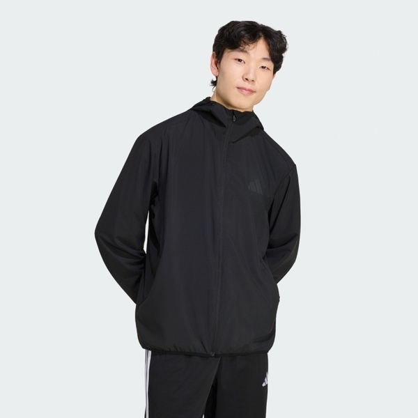 Adidas 愛迪達 Trn Wv Jkt KU8496 男 連帽外套 運動外套 吸濕排汗 黑