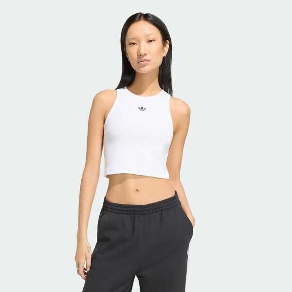 Adidas 愛迪達 Ess Rib Tank KT4749 女 背心 運動背心 彈性 舒適 簡約 白