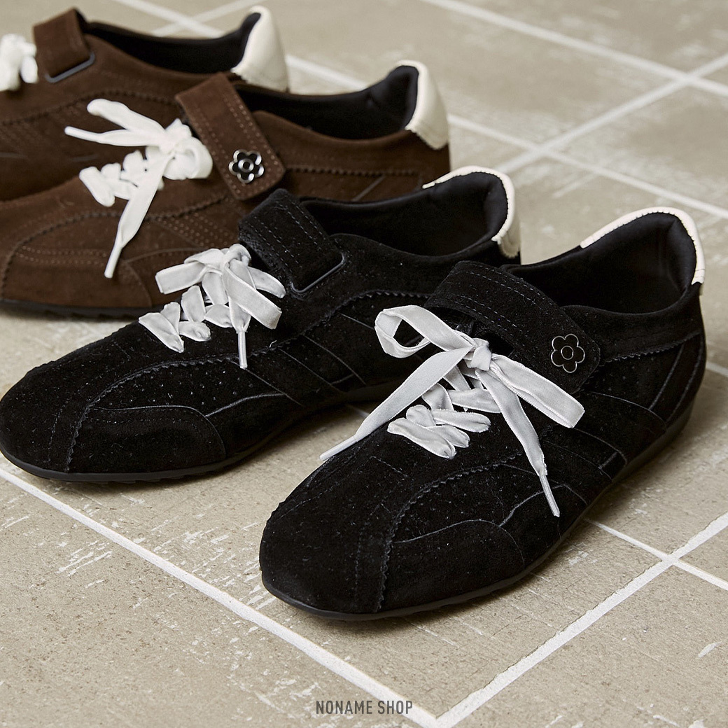 MARY QUANT × PUBLUX 仿麂皮 絨面 緞帶 魔鬼氈 薄底鞋 三色 (女款)