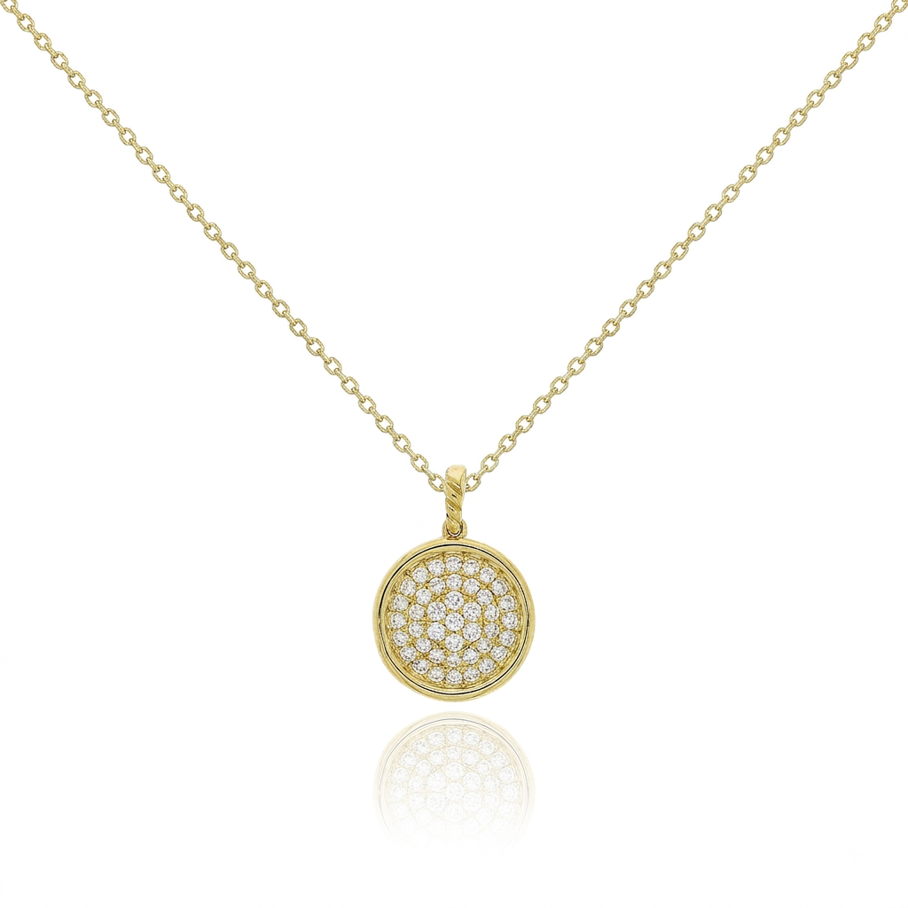18K Diamond Coin Pendant