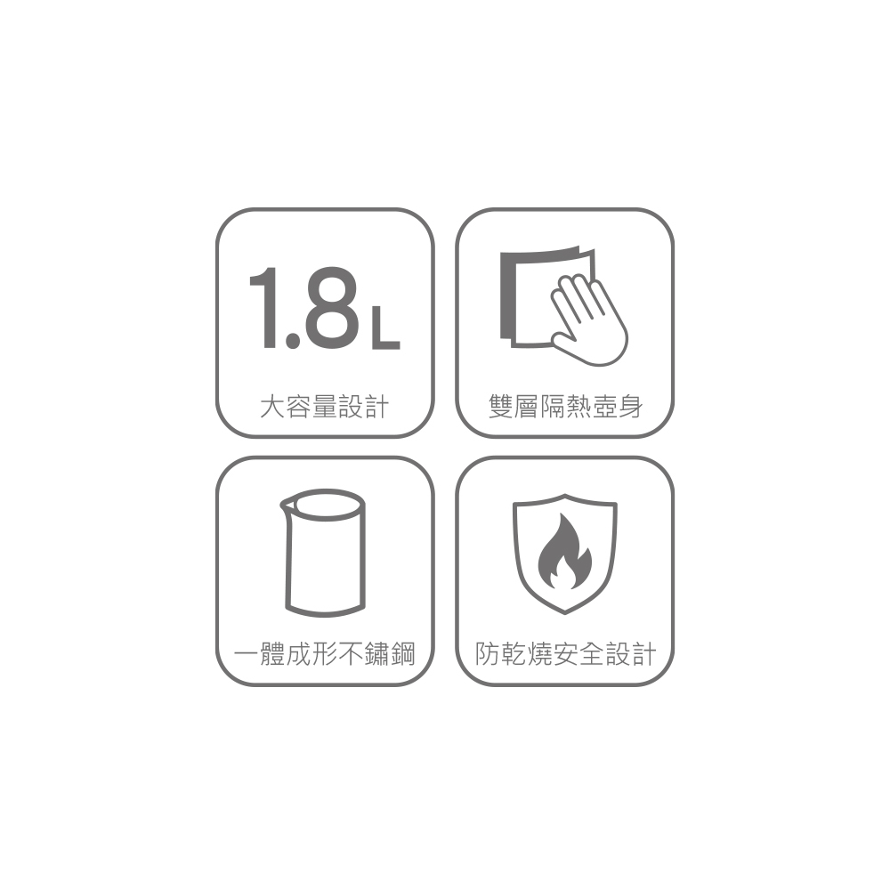 DIKE 1.8L不鏽鋼防燙快煮壺 HCE212BK