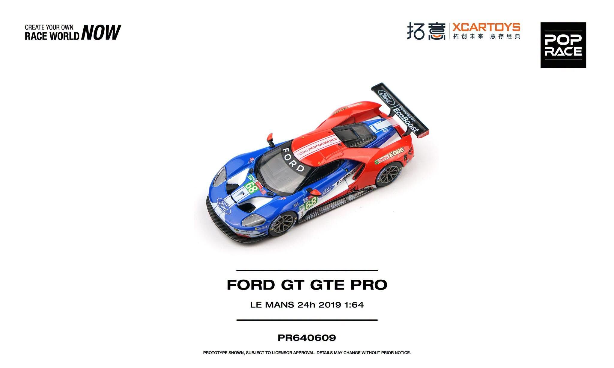 預訂:1/64 POP RACE FORD GT GTE PRO - LE MANS 24H 2019 (PR640609)