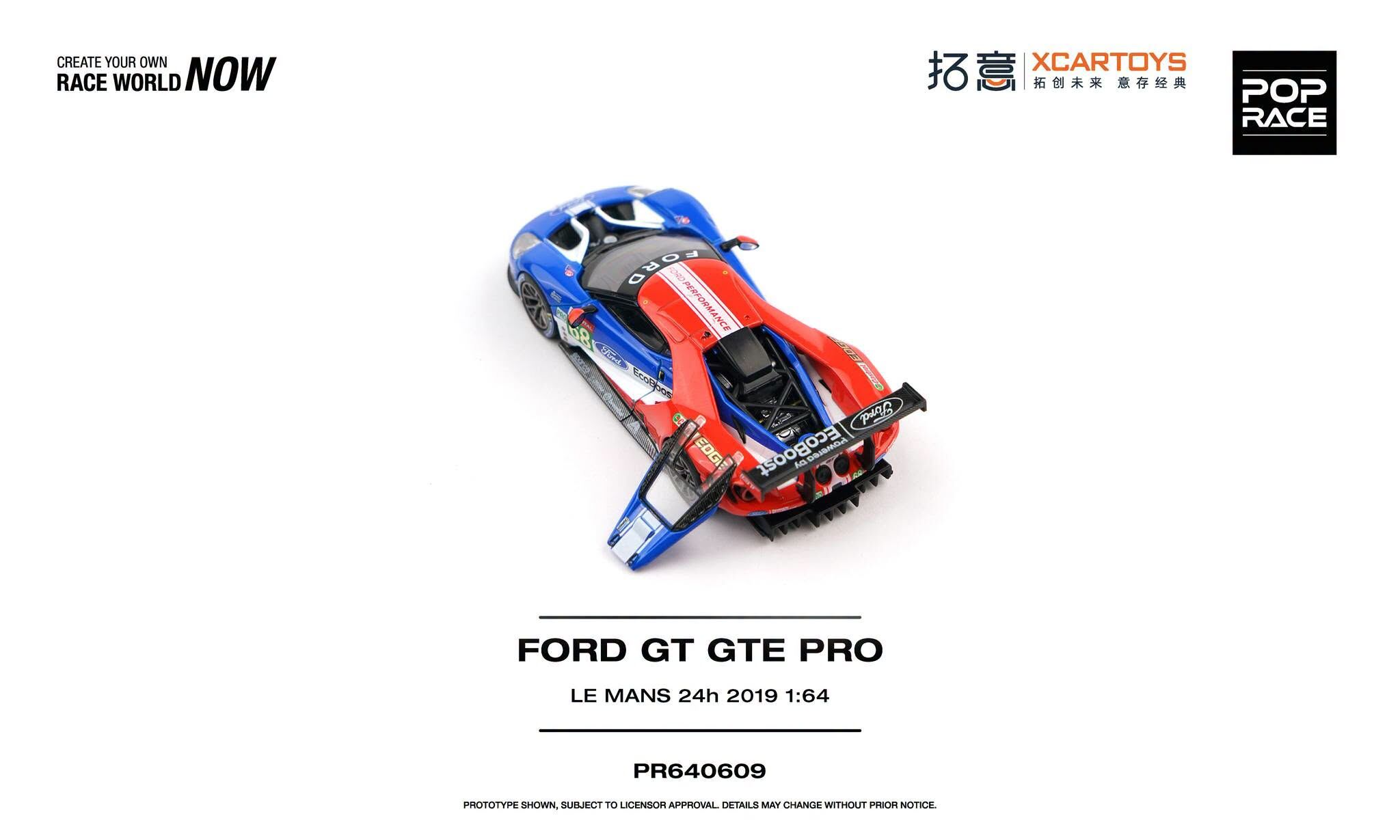 預訂:1/64 POP RACE FORD GT GTE PRO - LE MANS 24H 2019 (PR640609)