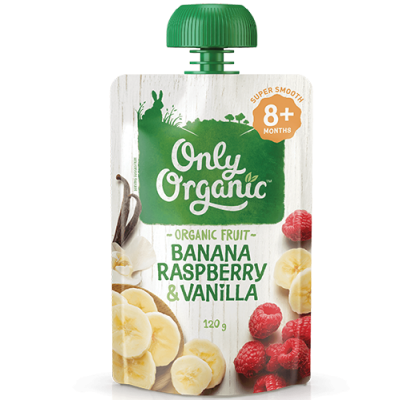 【Only Organic】Organic Banana Raspberry & Vanilla 120g