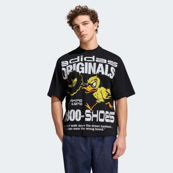 Adidas 愛迪達 Duck Gfx Tee KG6438 男女 T恤 運動上衣 休閒短袖 亞版 純棉 印花 黑