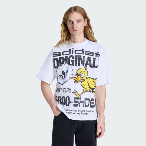 Adidas 愛迪達 Duck Gfx Tee KG6439 男女 T恤 運動上衣 休閒短袖 亞版 純棉 印花 白