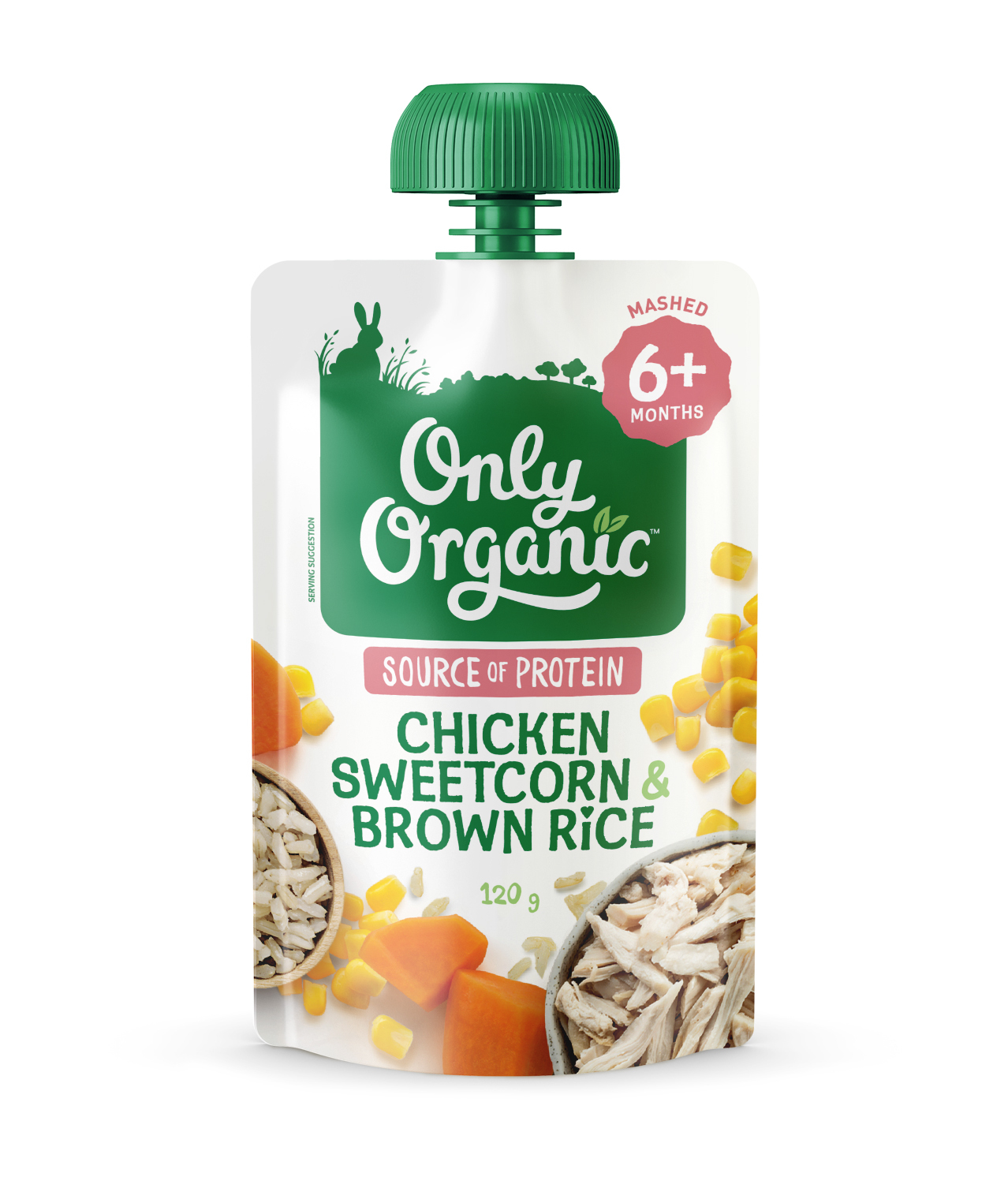 【Only Organic】Organic Chicken Sweetcorn & Brown Rice 120g