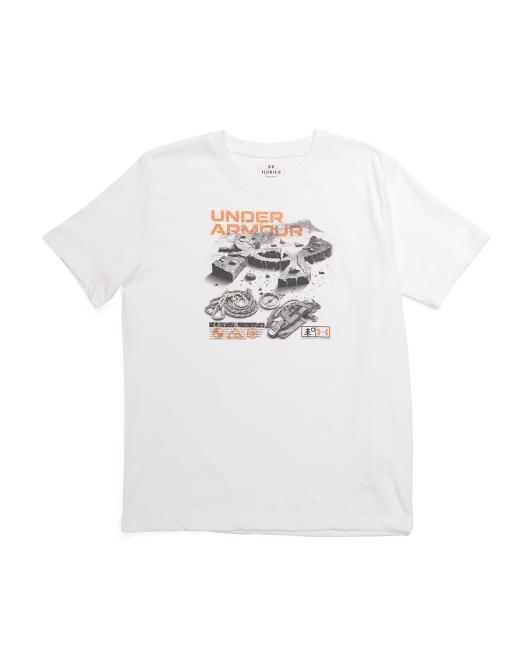 【預購】UNDER ARMOUR H081302 童裝印花上衣 (白色)