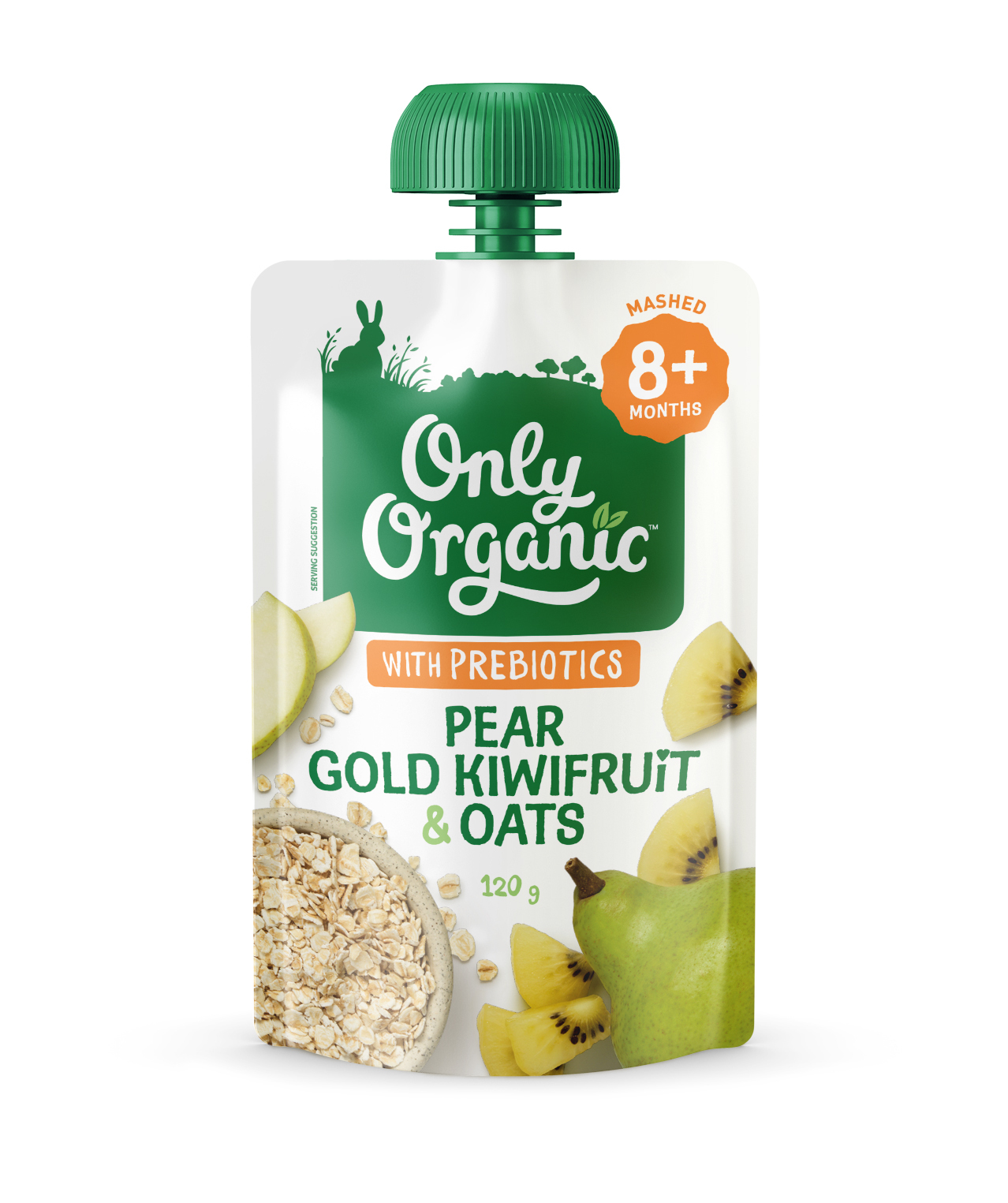 【Only Organic】Organic Pear Gold Kiwifruit & Oats 120g