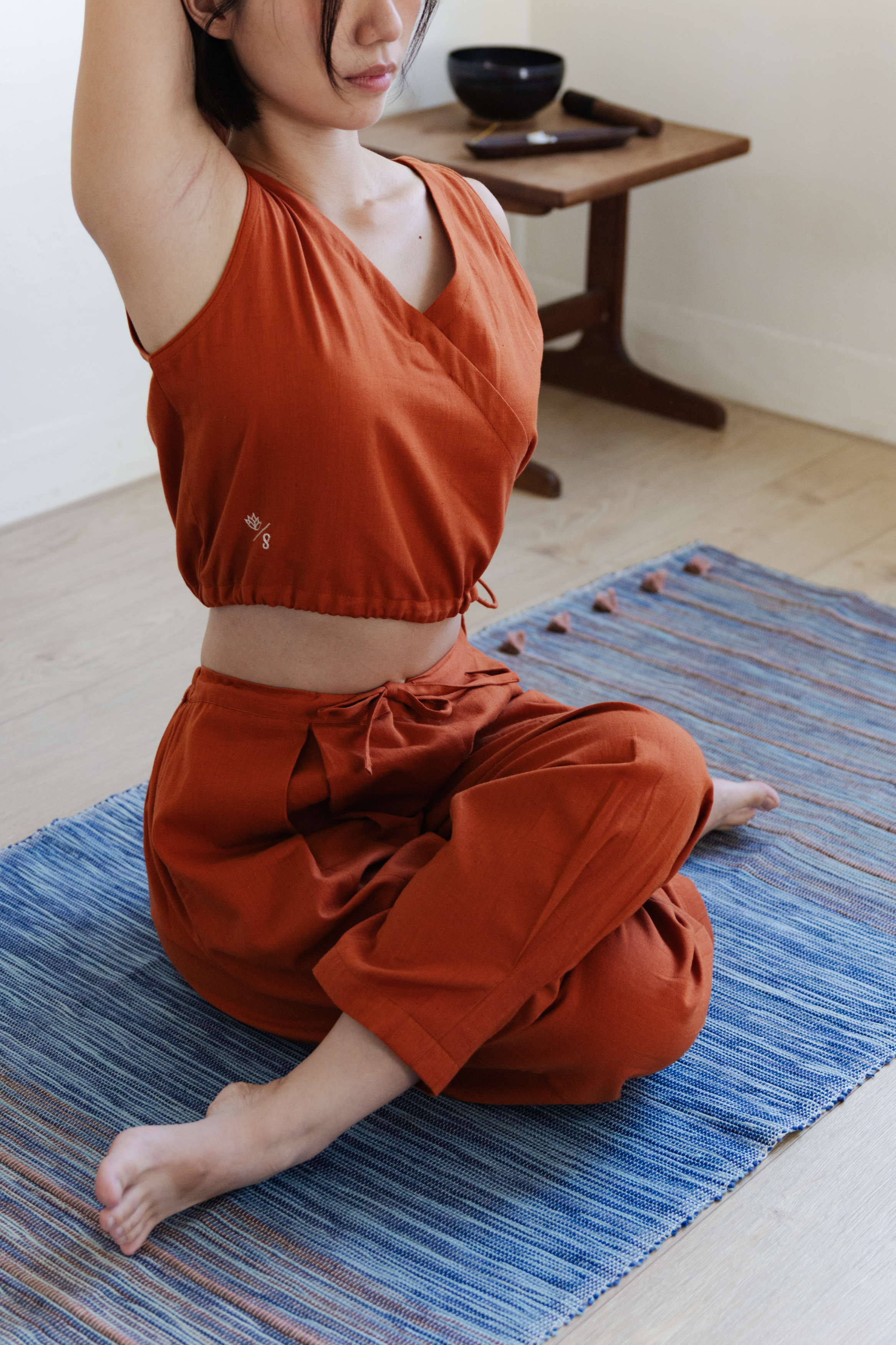 【YOGA】印度手工染織瑜伽墊_藍紫