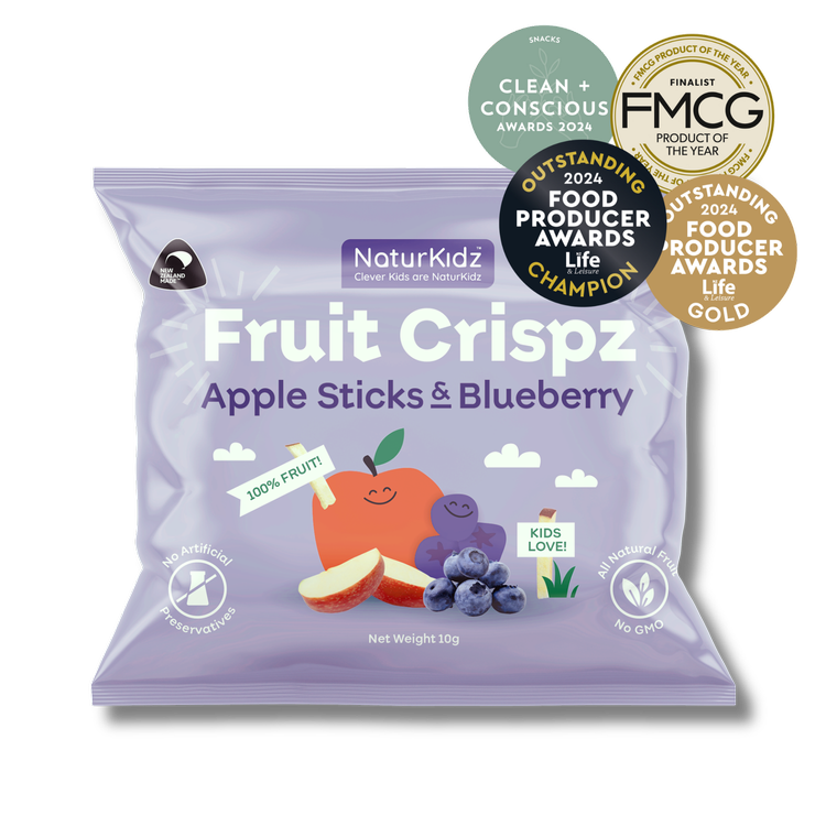 【NaturKidz】Fruit Crispz Apple Sticks and Blueberry (12+ Months) 10g
