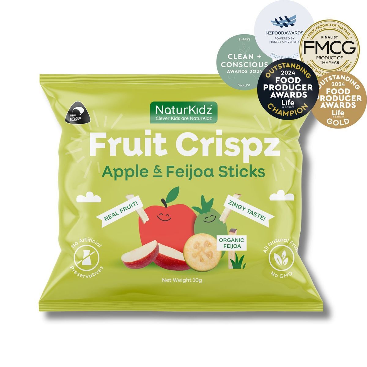 【NaturKidz】Fruit Crispz Apple and Feijoa Sticks (12+ Months) 10g