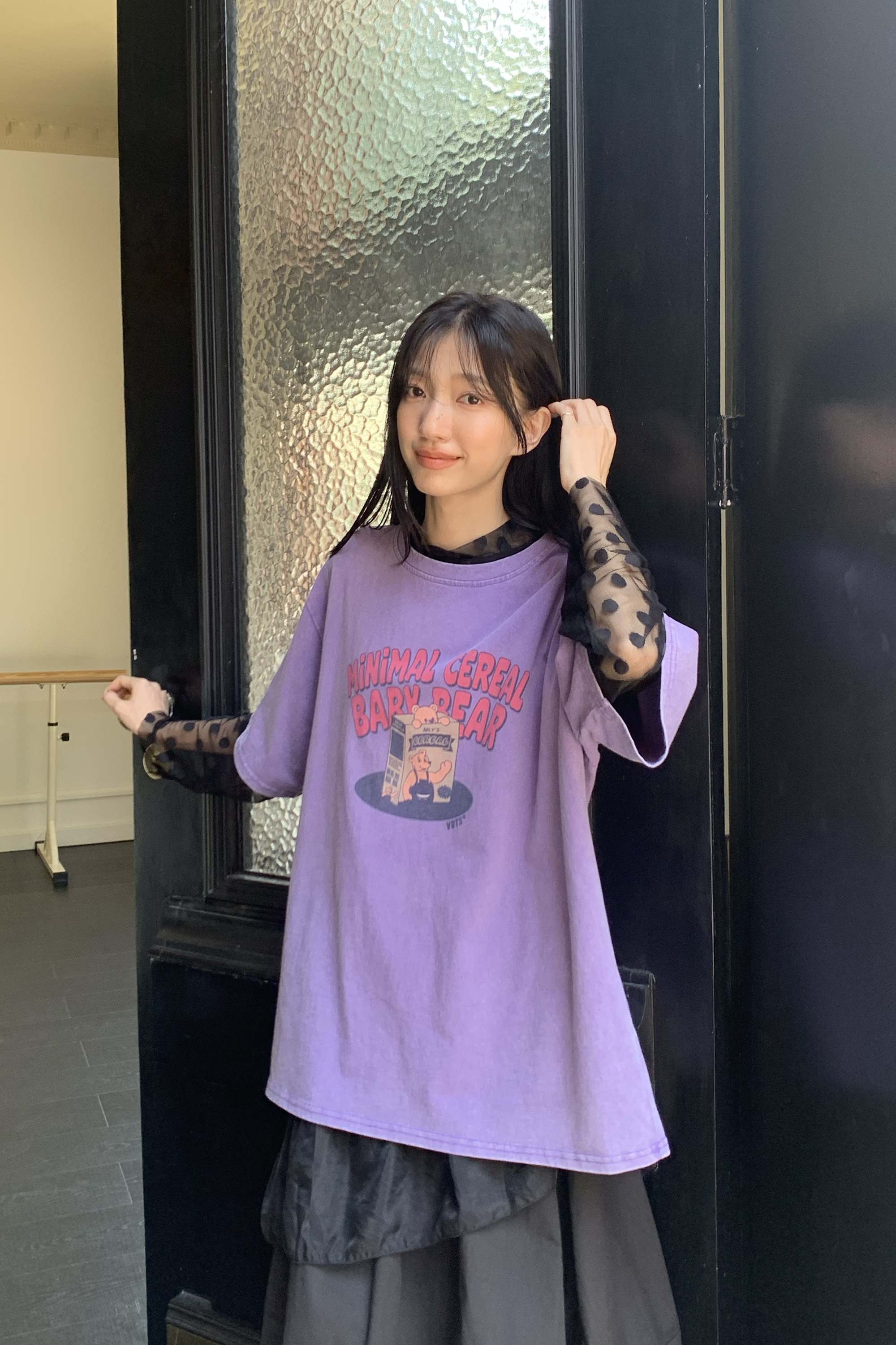 水洗色BEAR印花短t 3色