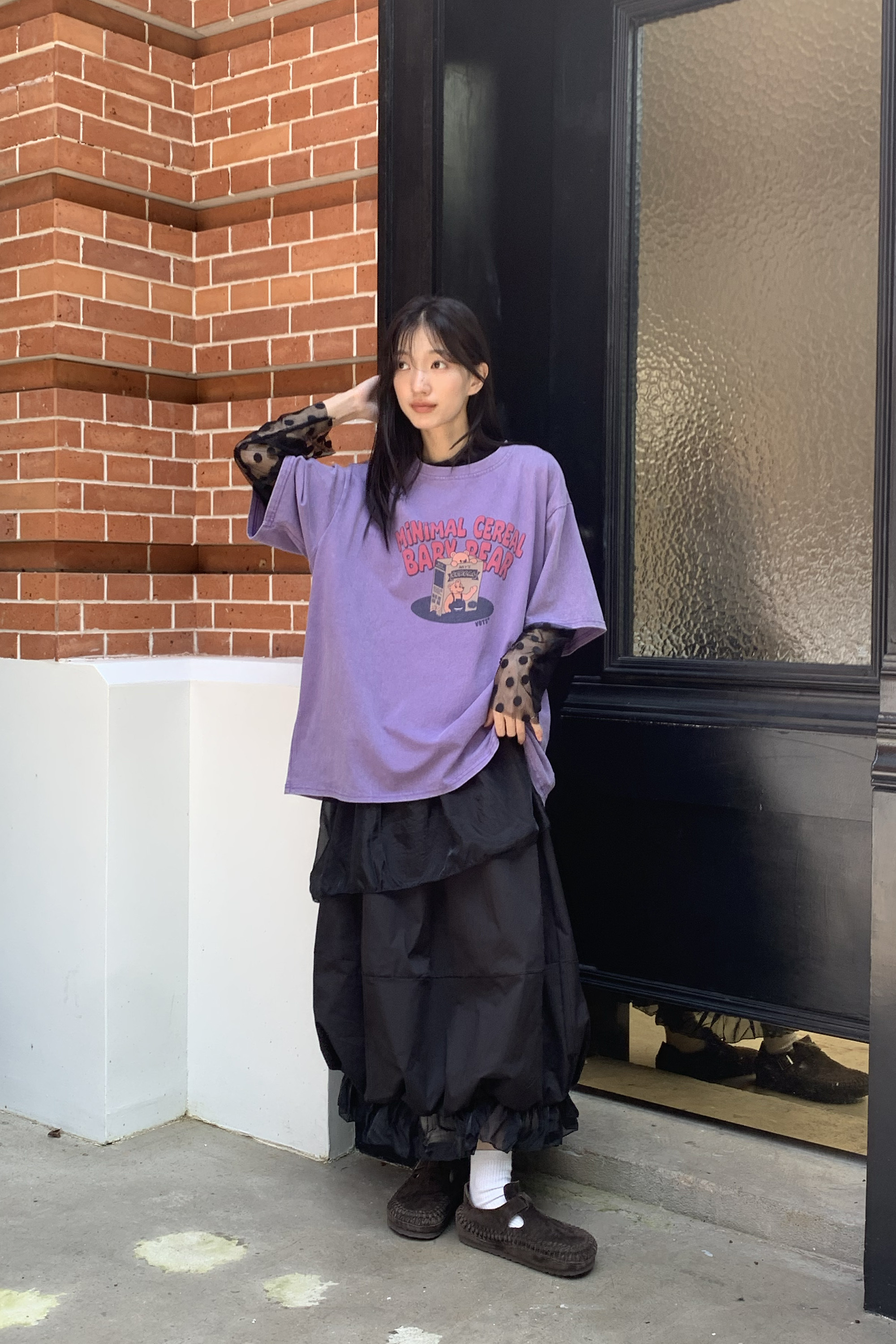 水洗色BEAR印花短t 3色