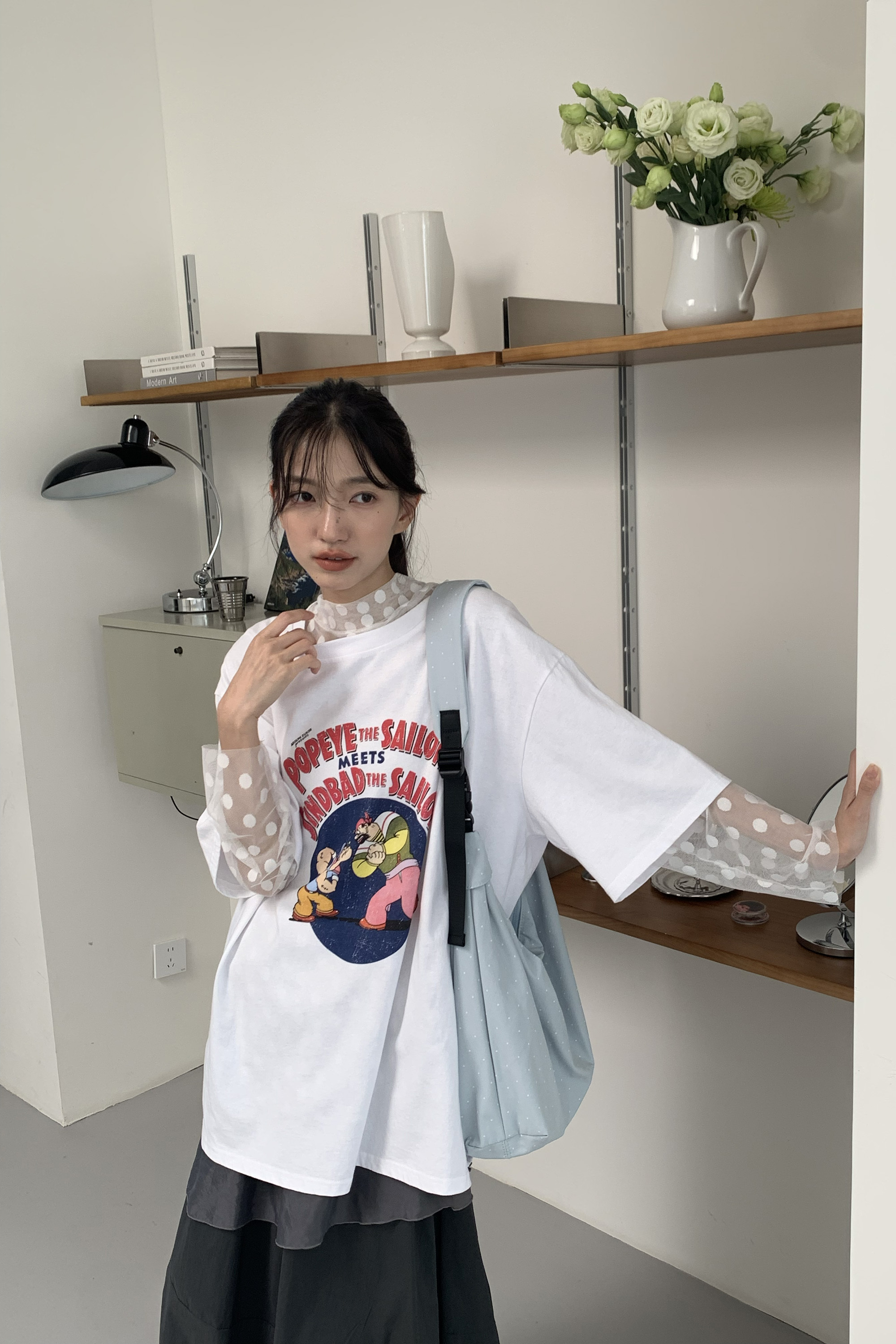 日系大點點網紗內搭 2色