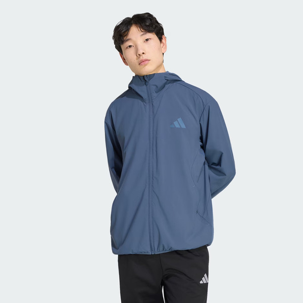Adidas 愛迪達 Trn Wv Jkt KU8497 男 夾克 運動外套 休閒穿搭 吸濕排汗 灰藍