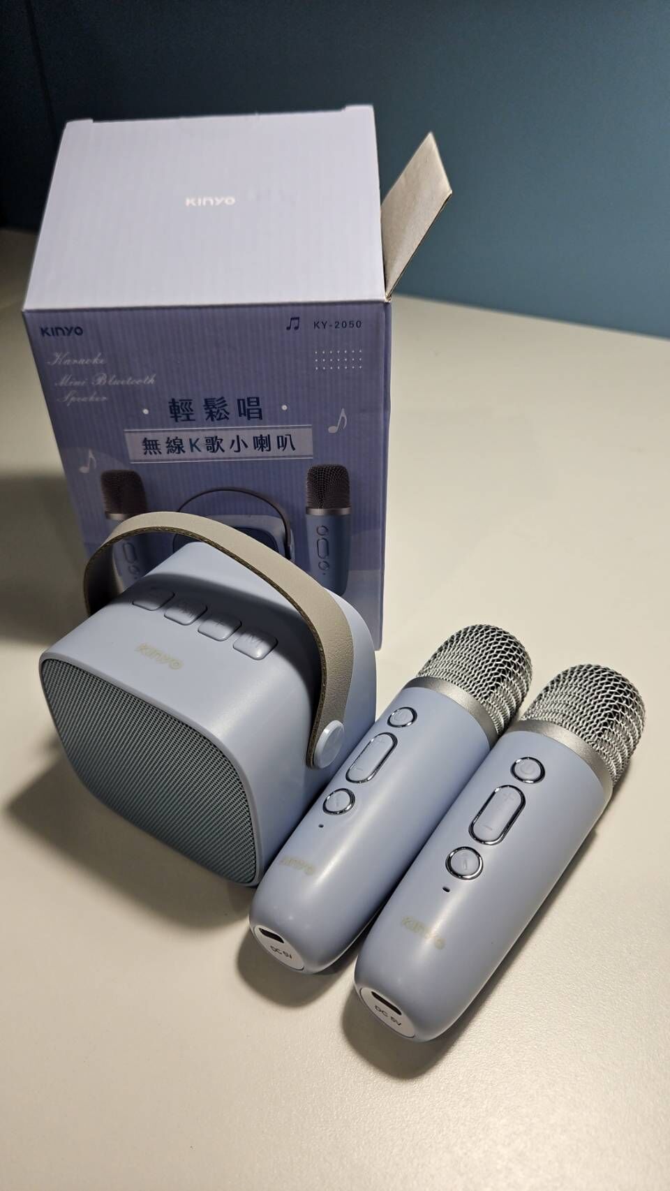 福利品出清【KINYO】無線K歌藍牙小喇叭 藍色