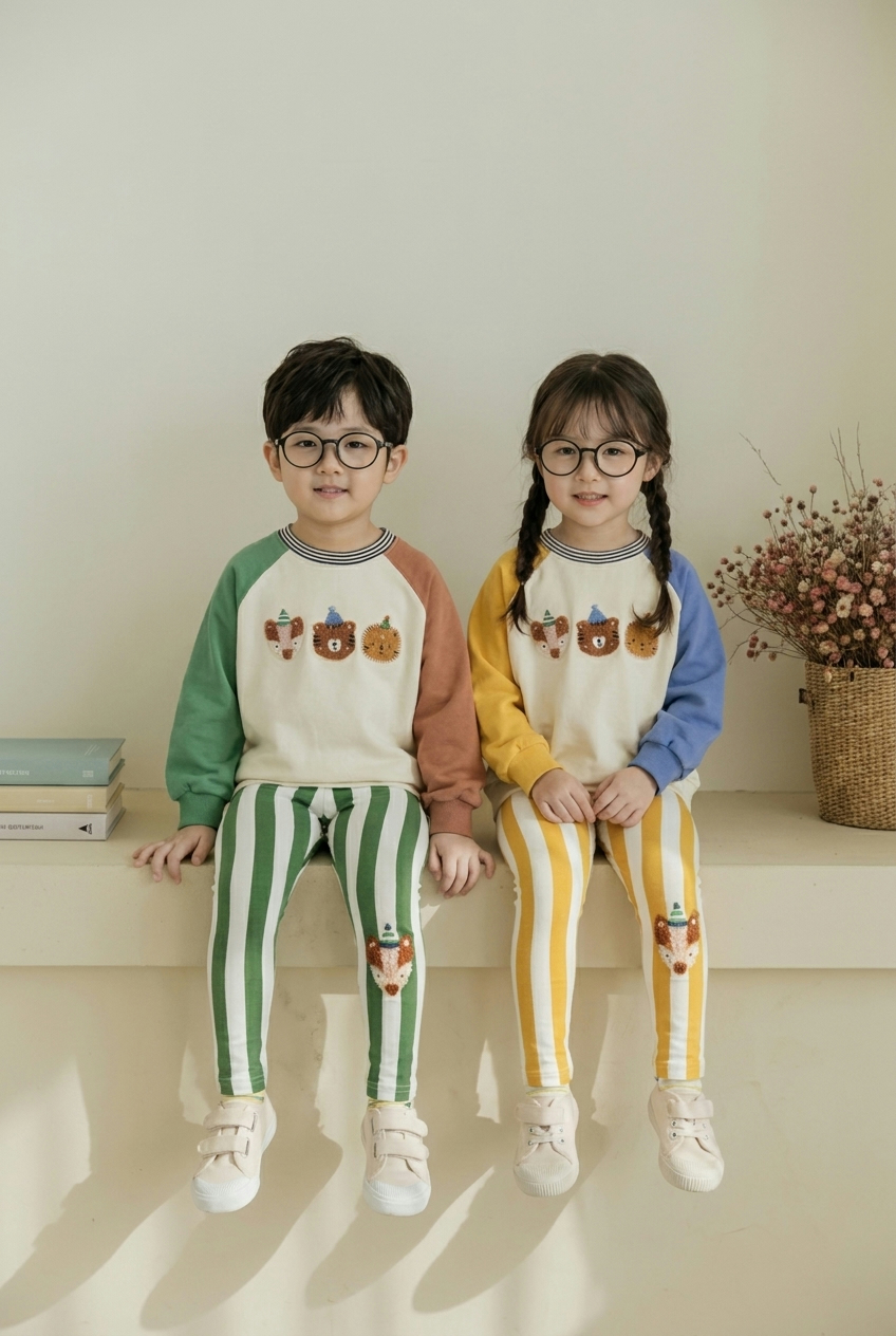 正韓秋Orangemom 兩色直條狐狸內搭褲