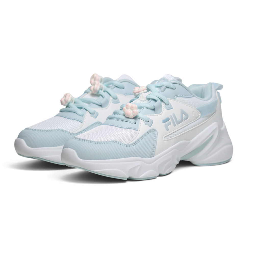 FILA 休閒鞋 水藍白 粉貓爪 復古 老爹鞋 女 5C942A133