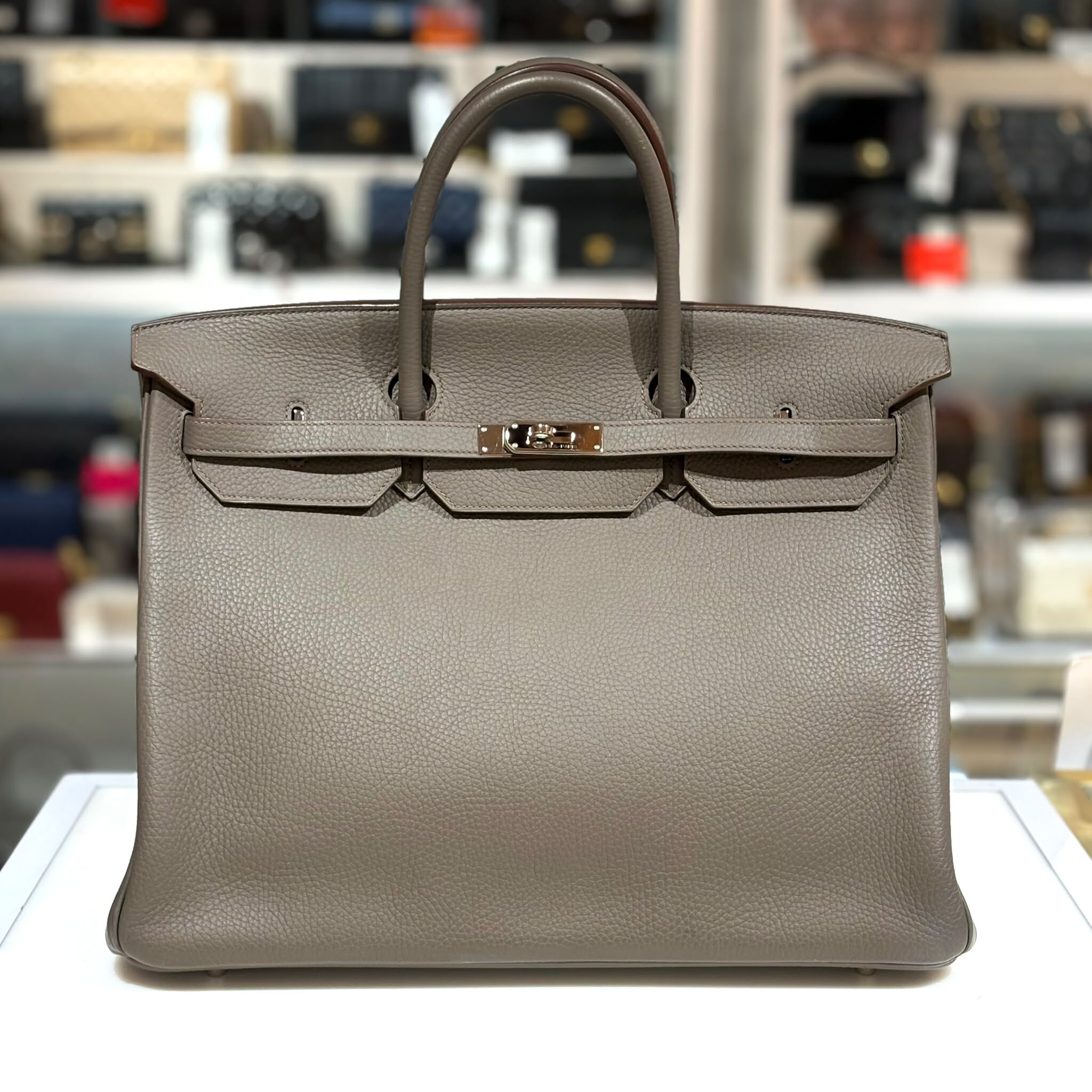 98%NEW二手BIRKIN 40 錫器灰銀扣 TOGO皮 8F/PHW #B40, 柏金包40,#男女同款 #兩年免費保養 #香榭站正品