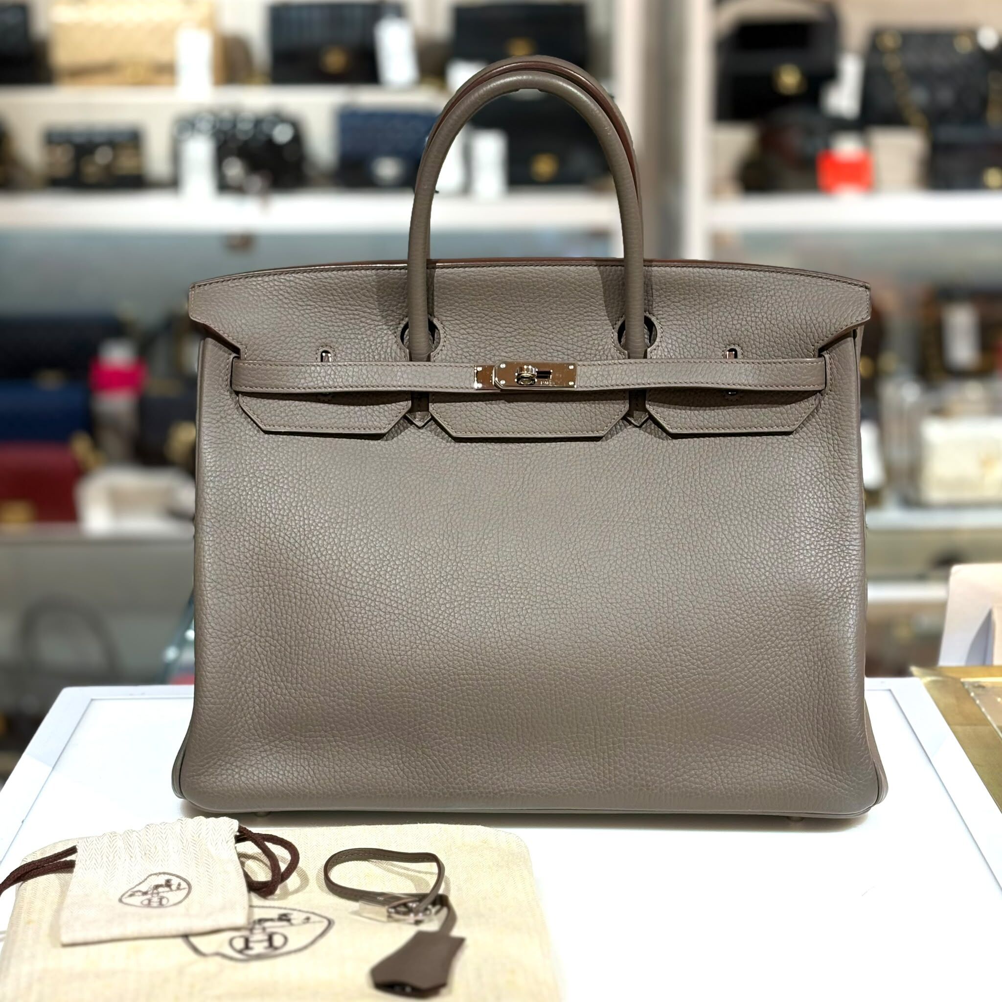 98%NEW二手BIRKIN 40 錫器灰銀扣 TOGO皮 8F/PHW #B40, 柏金包40,#男女同款 #兩年免費保養 #香榭站正品