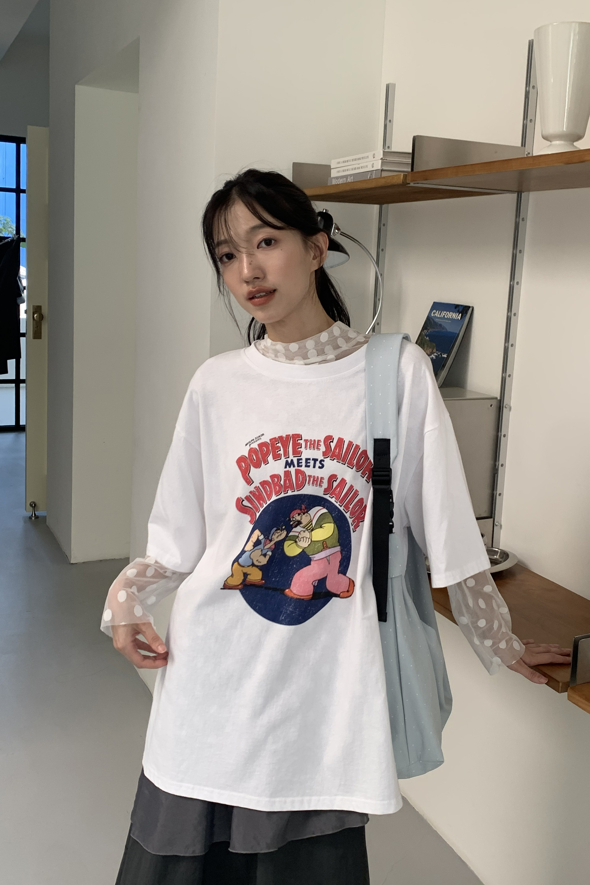 普派復古印花短袖t 2色