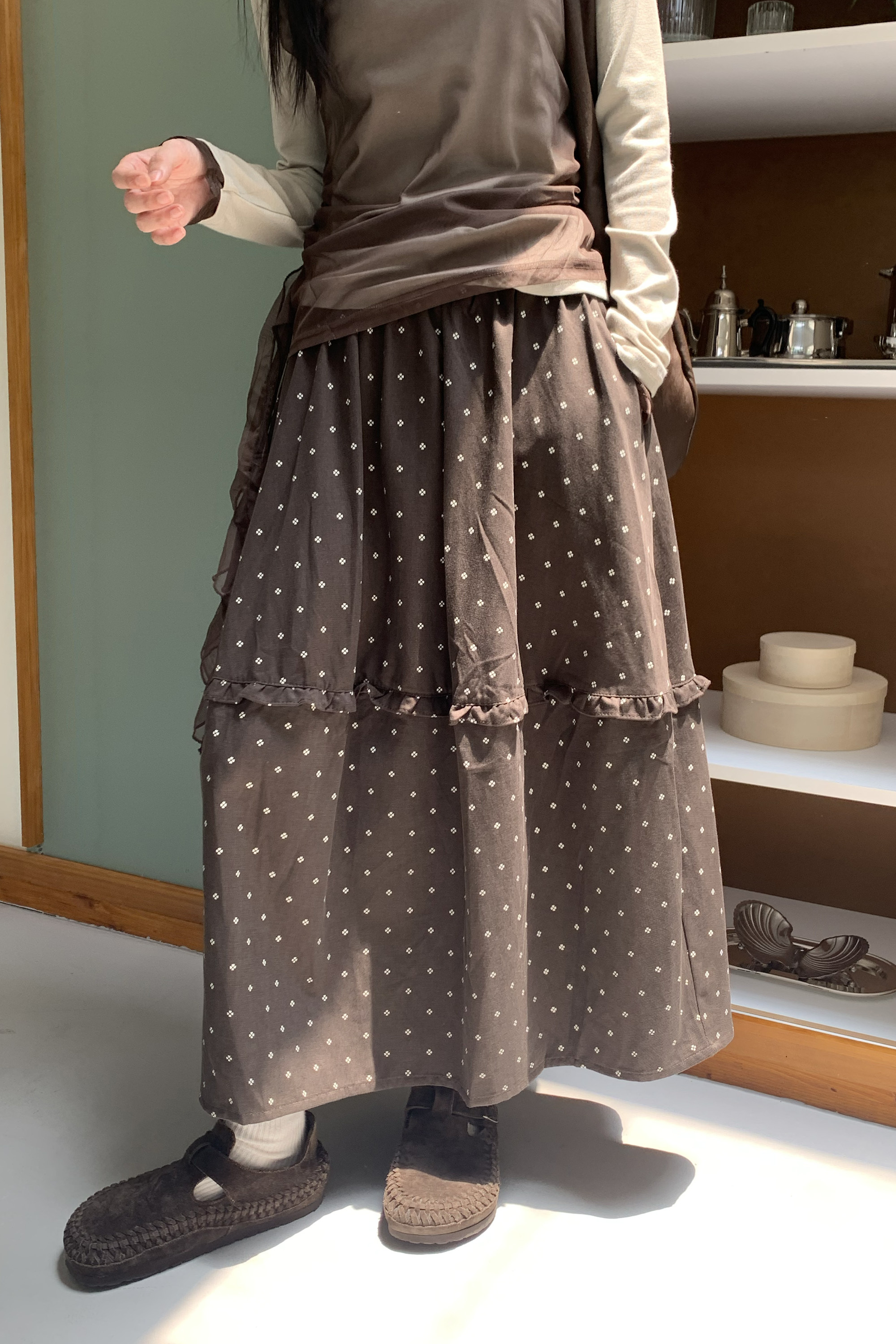 少女の幸運小花半裙 2色