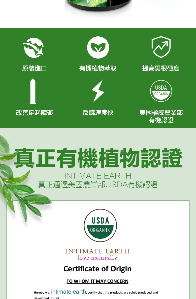 Intimate Earth  菸鹼酸 + 生薑 陰莖刺激凝膠