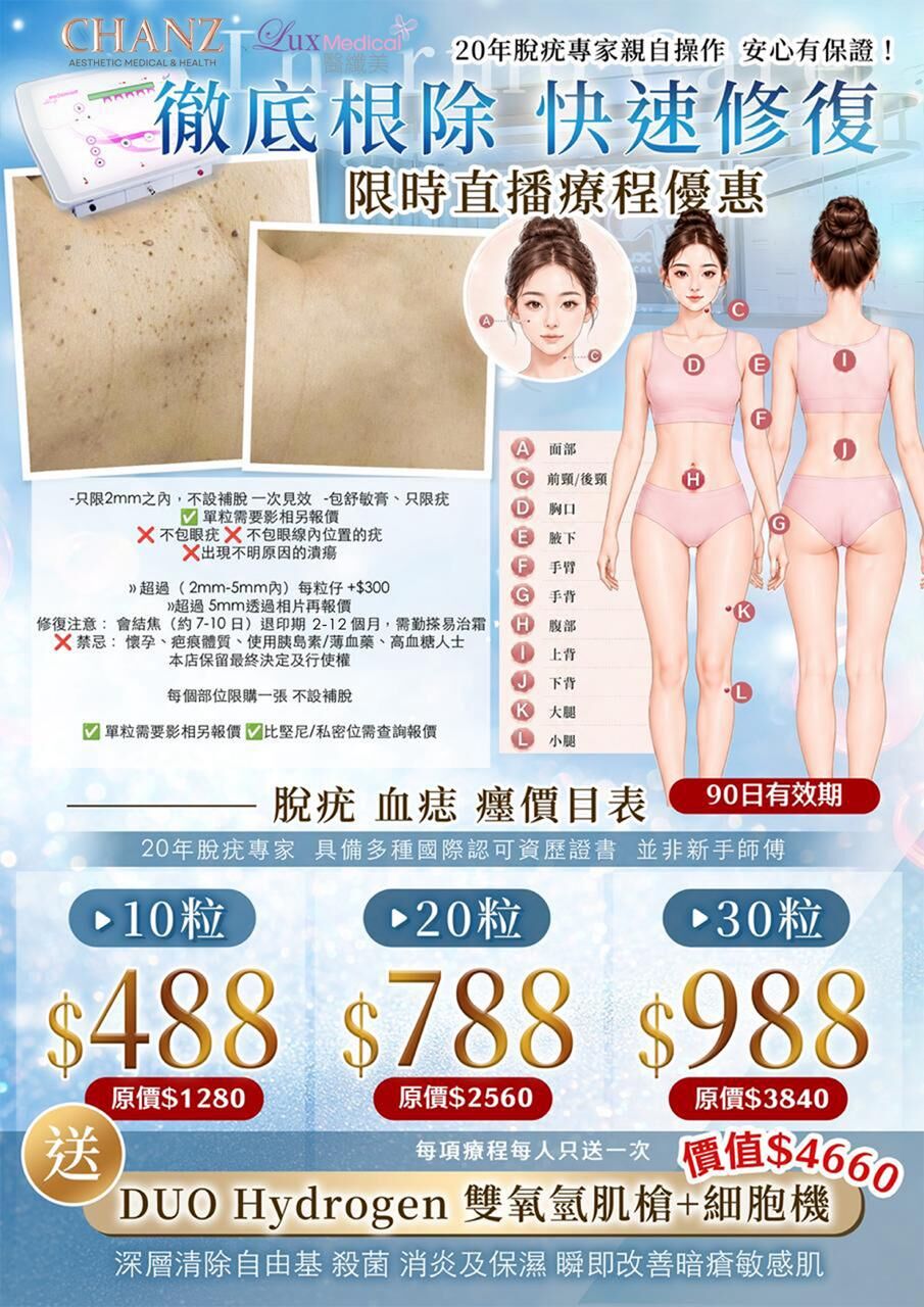 Lux Medical 2026 脫疣、血痣、墨療程