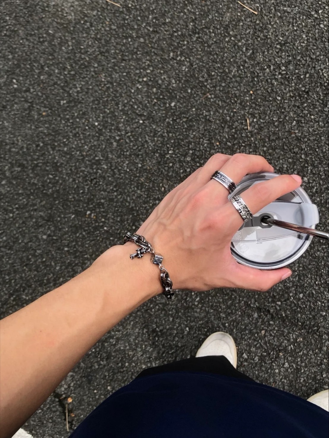 FAIRWHALE 復古做舊 骰子十字紋 304L 不鏽鋼 手鍊 男女同款