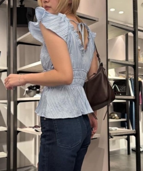 MOUSSY / WRINKLE RUFFLE SLEEVE Blouse