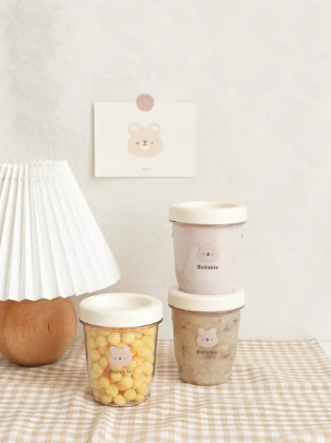 【Bellable】Korea Snack & Breastmilk Storage Cup-3 pcs (240ml) - [Bear / Bunny]