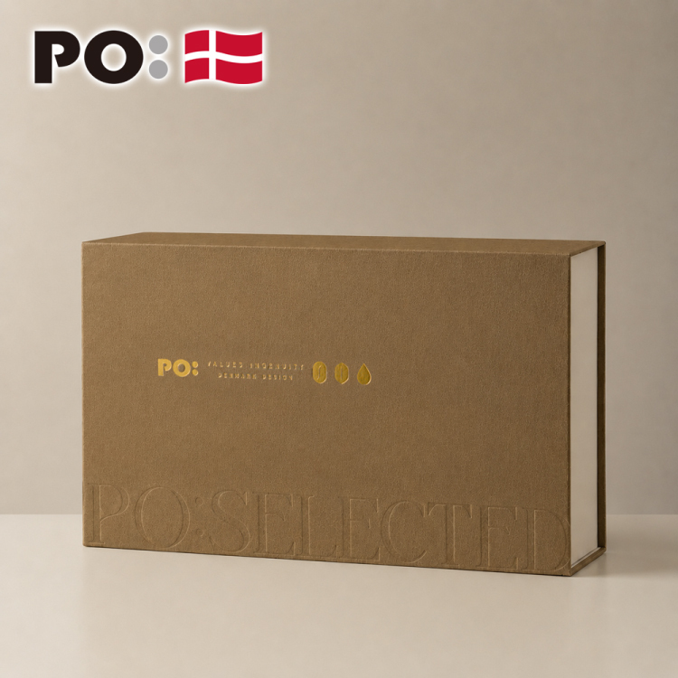 PO: 丹麥PO禮物盒-大磁吸(咖)(珍珠棉三件組-手沖壺/磨豆機/咖啡杯350ml)
