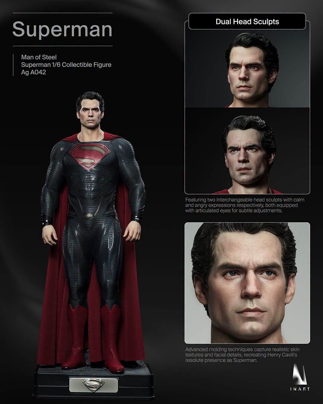 (預訂) INART - Man of Steel - Superman 鋼鐵英雄 超人 1/6 Collectible Figure