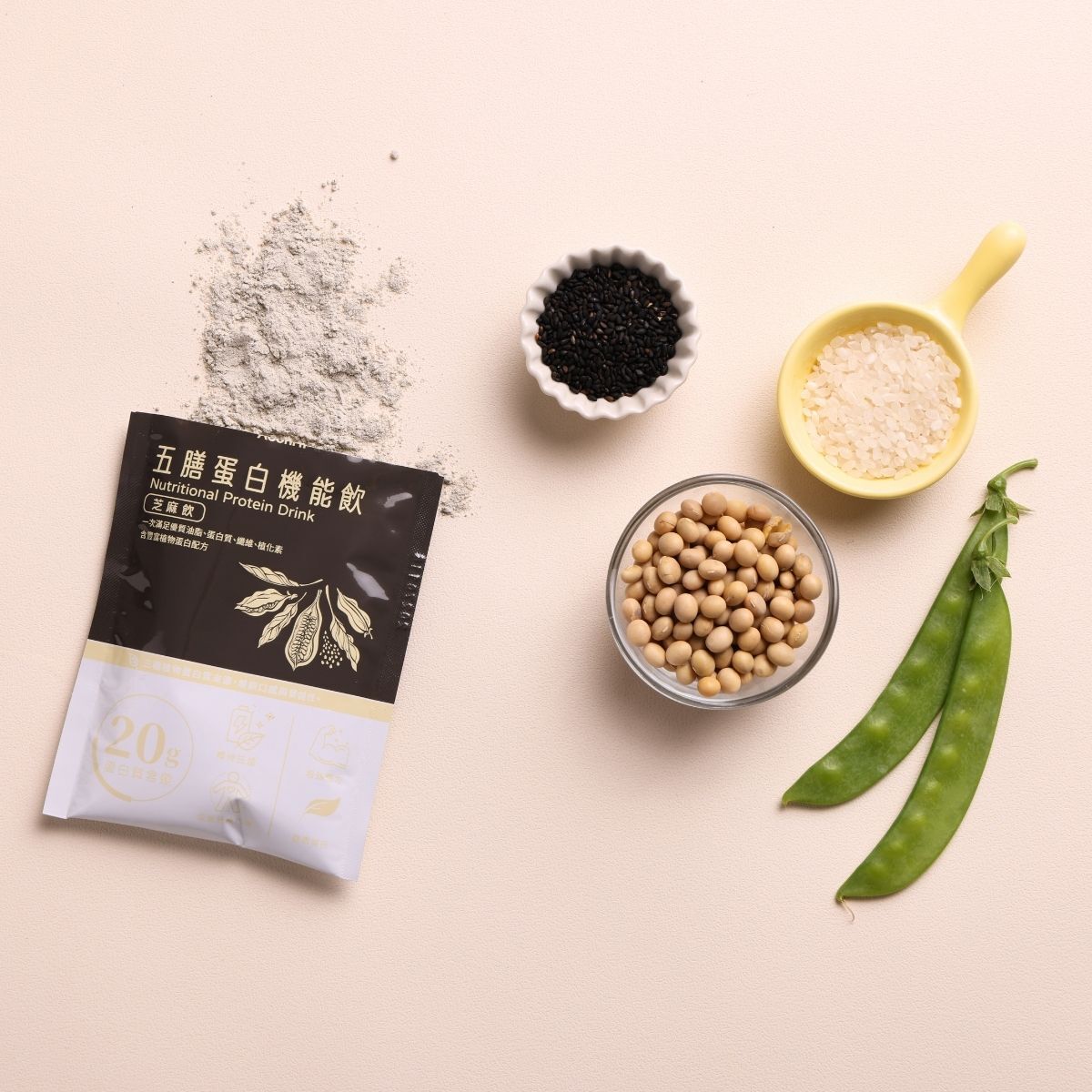 五膳蛋白機能飲 經濟包 - 芝麻飲 (10入/袋) 植物蛋白