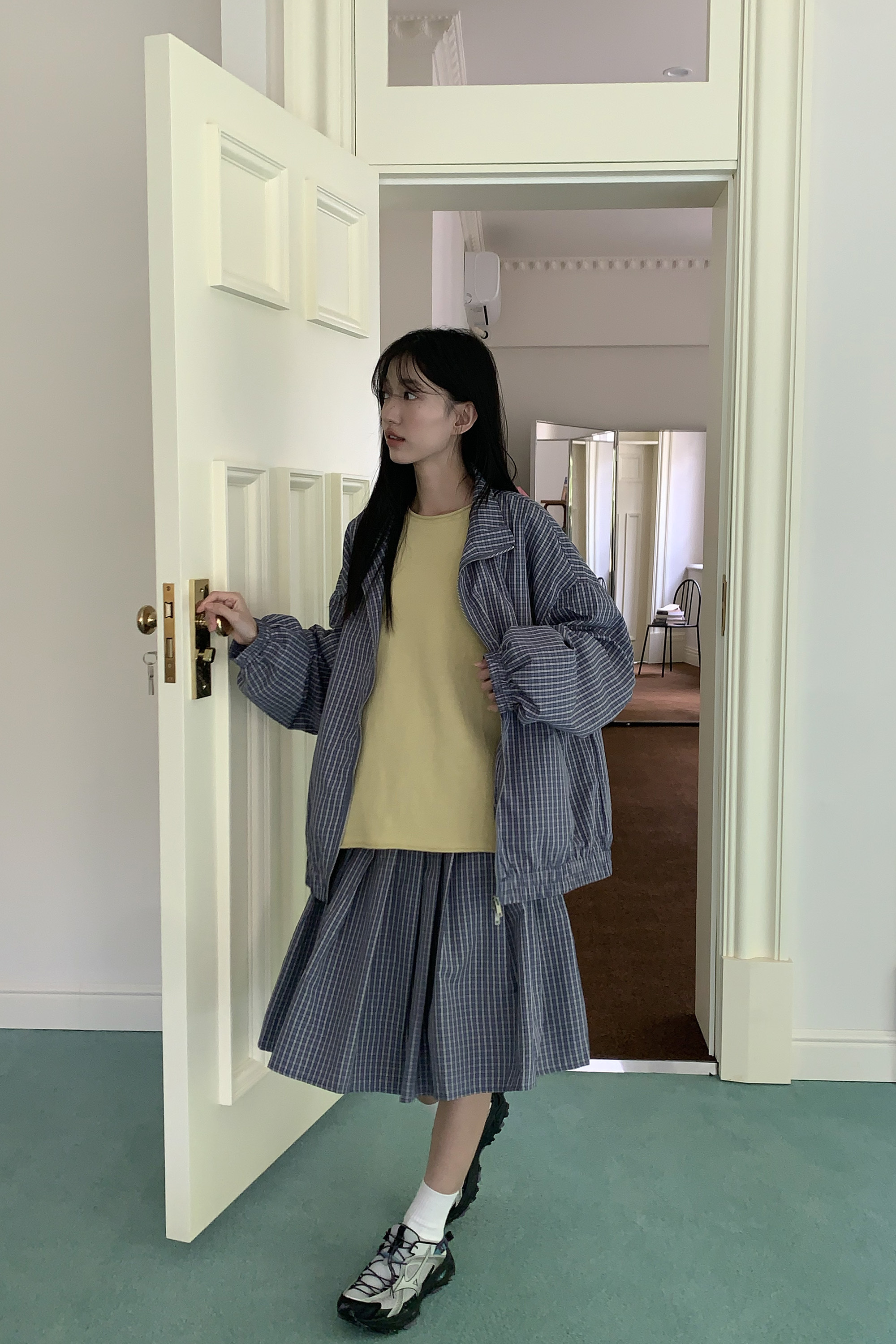 日系格紋百褶短裙 2色