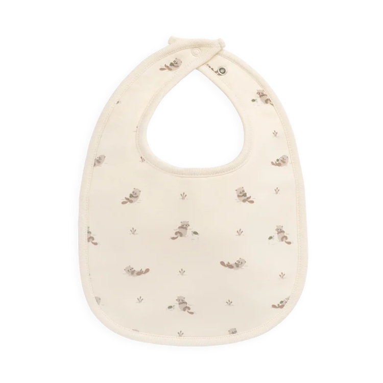 （預購）JAMIEKAY 水獺有機棉圍兜 Organic Cotton Bib - Otter Buddies Tofu