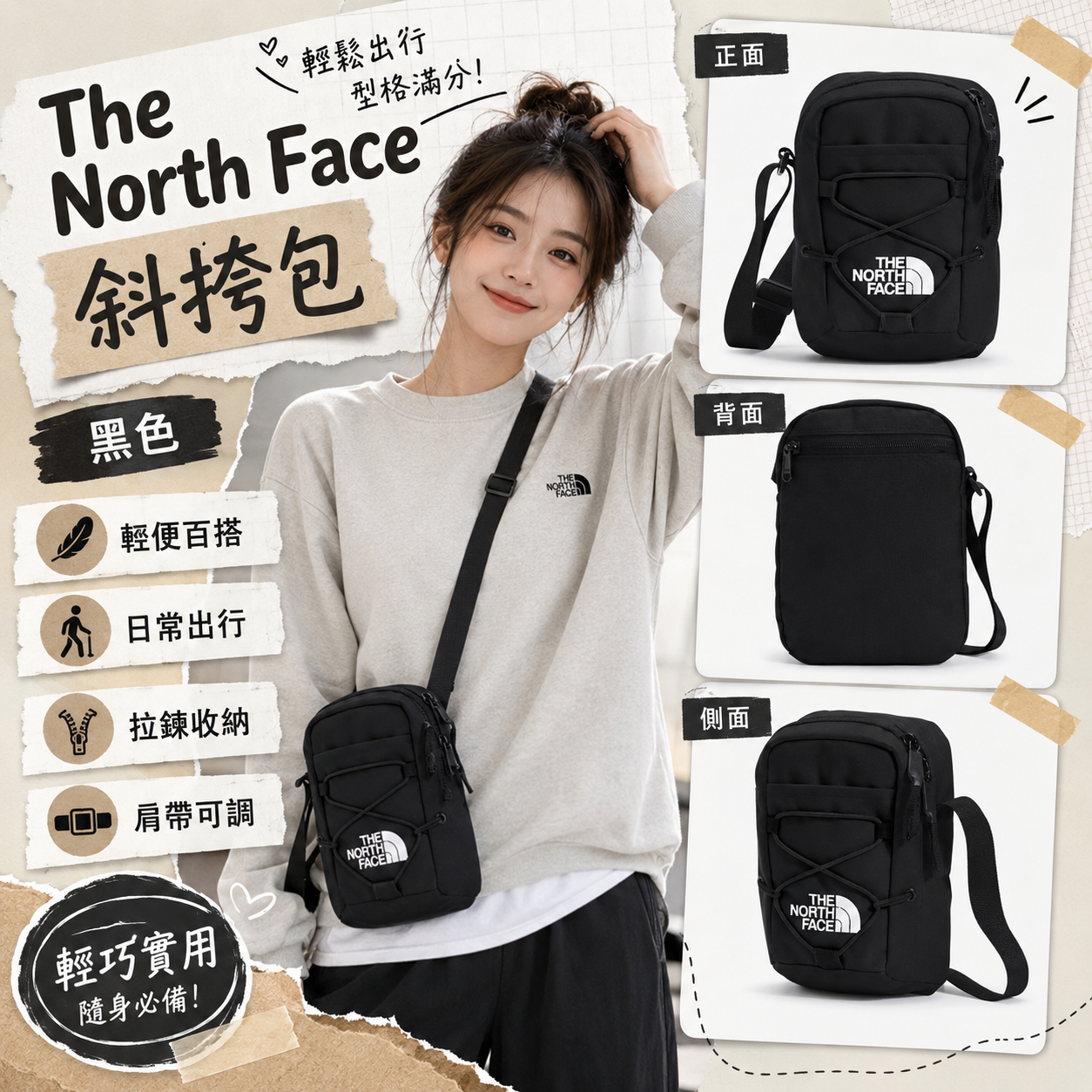 【預購】The North Face H081350 Jester 斜挎包 (黑色)