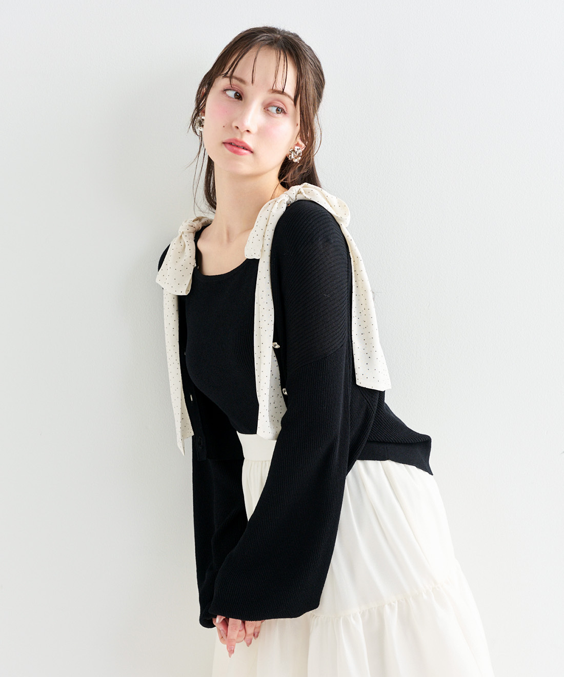 [預購]LILLIAN CARAT寶石釦針織開襟外套