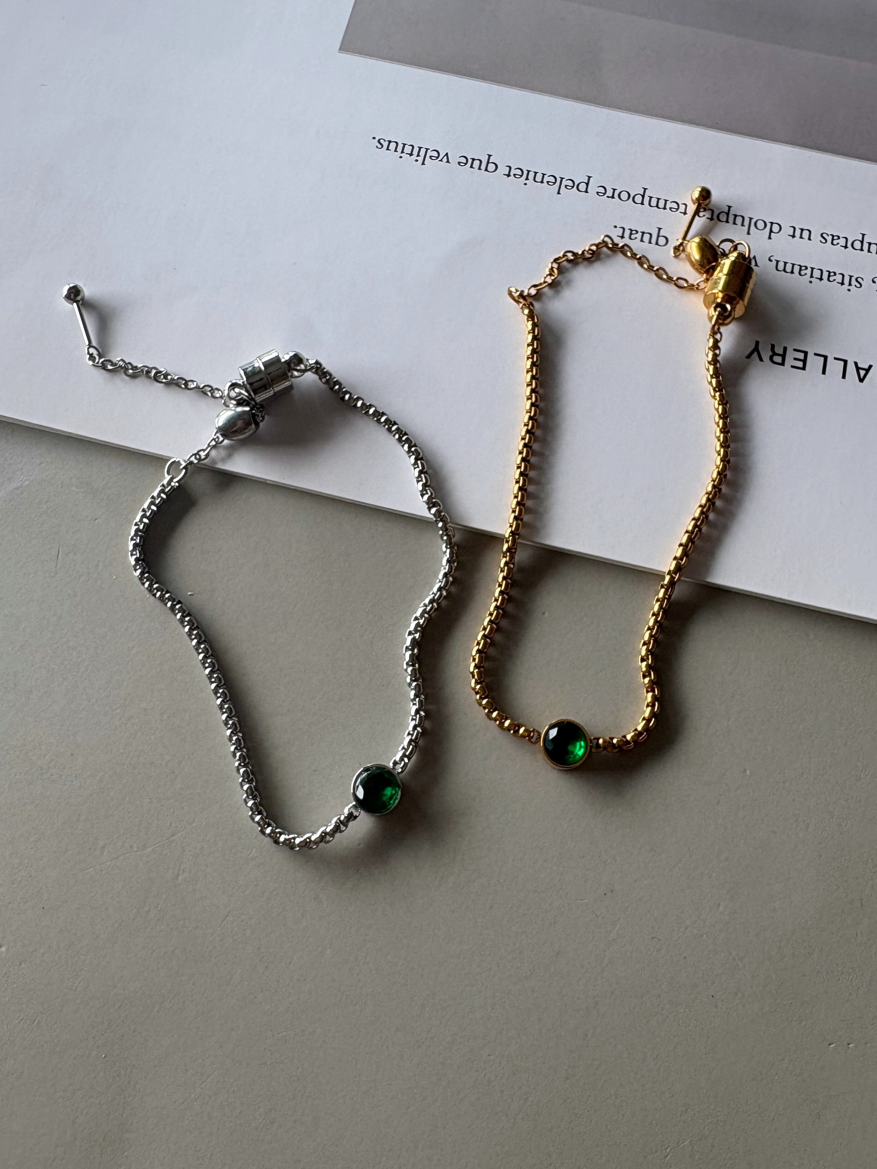 MSA green stone bracelet