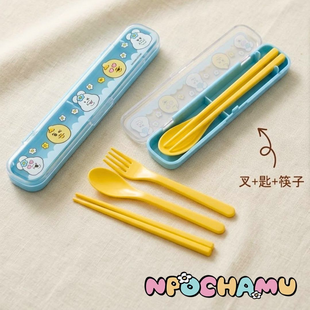 優格精靈 Npochamu |餐具套裝 (叉+匙+筷)