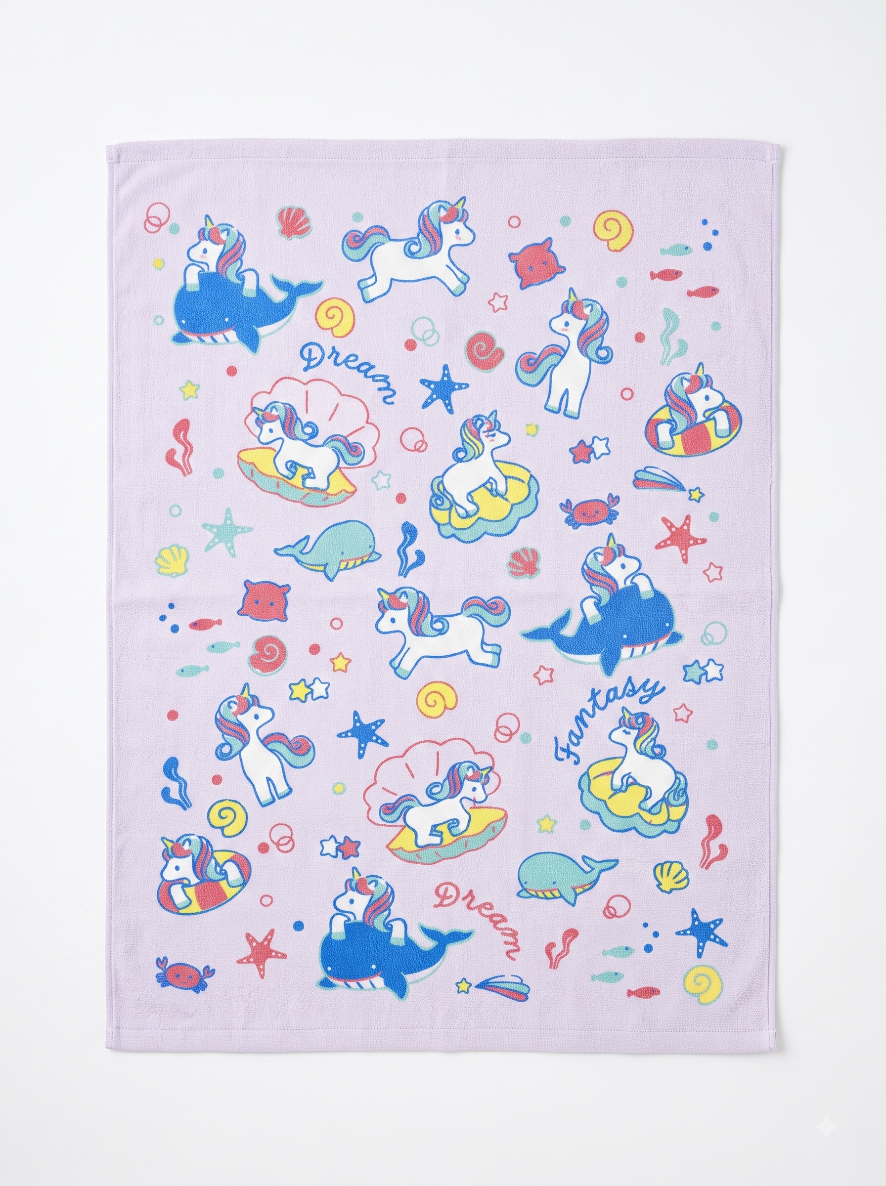 【Nishimatsuya】Unicorn Ocean 100% Cotton Soft Towel Blanket (85x115cm)
