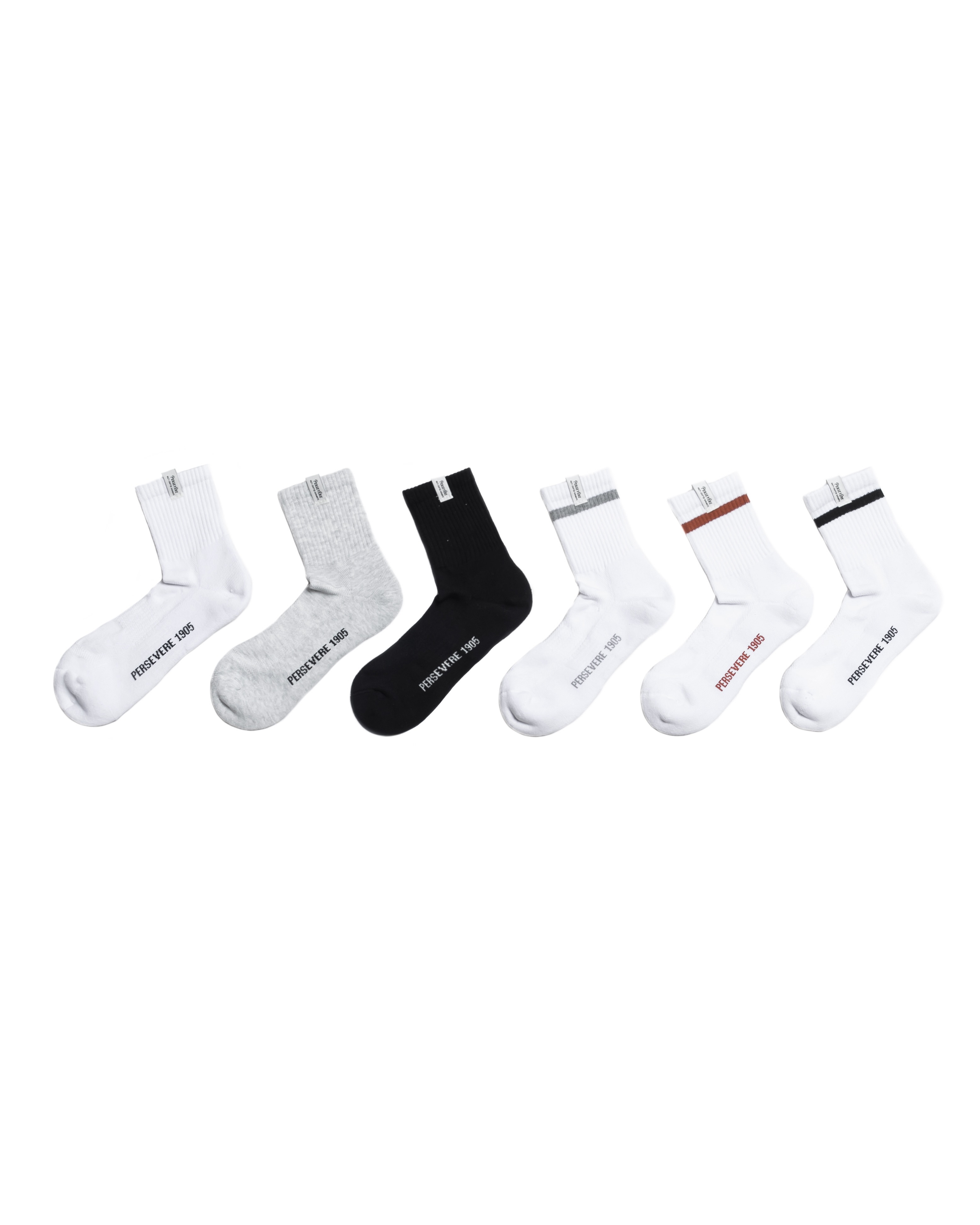 PERSEVERE CLASSIC CREW SOCKS & STRIPED SOCKS 涼感中筒襪