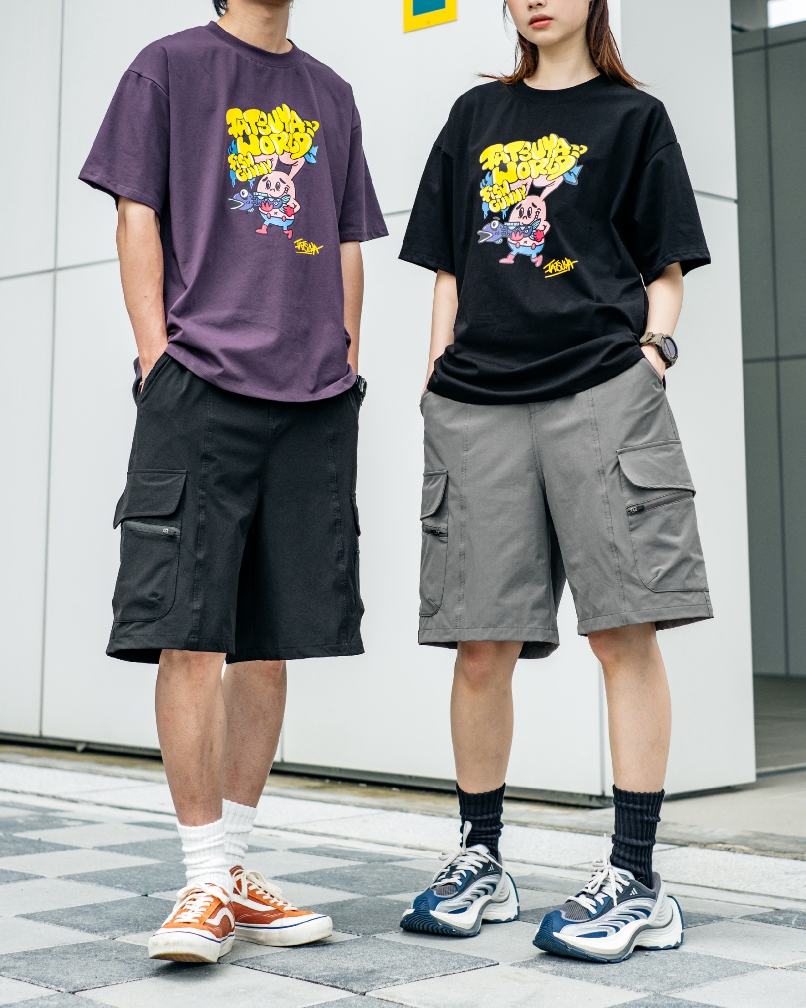 #預購 SBG 斜口袋拉鍊彈力短褲 SB5022 兩色