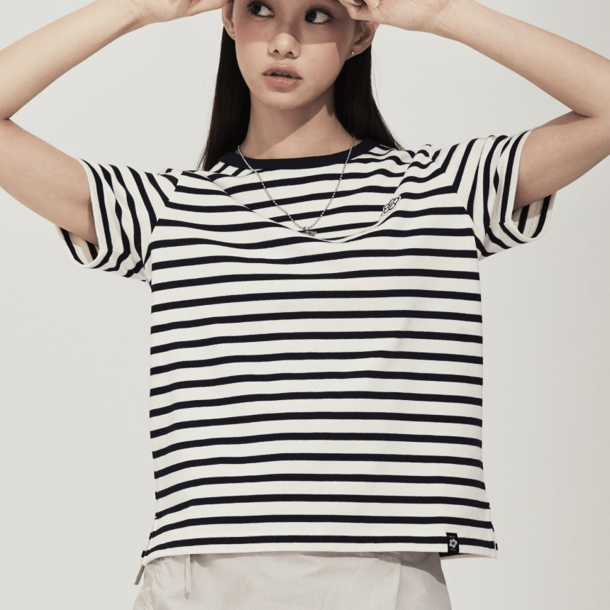 Wacky WiLLy｜[26SS] Women's Striped Short-Sleeve T-Shirt [4 colors] WW191